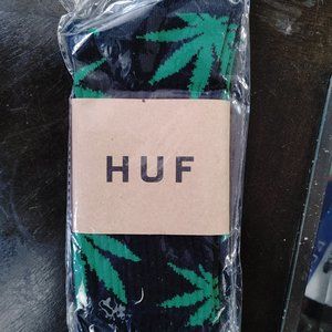 Host pick! Huf Socks with Cannabis Leaf 420 Weed Prints Black & Green